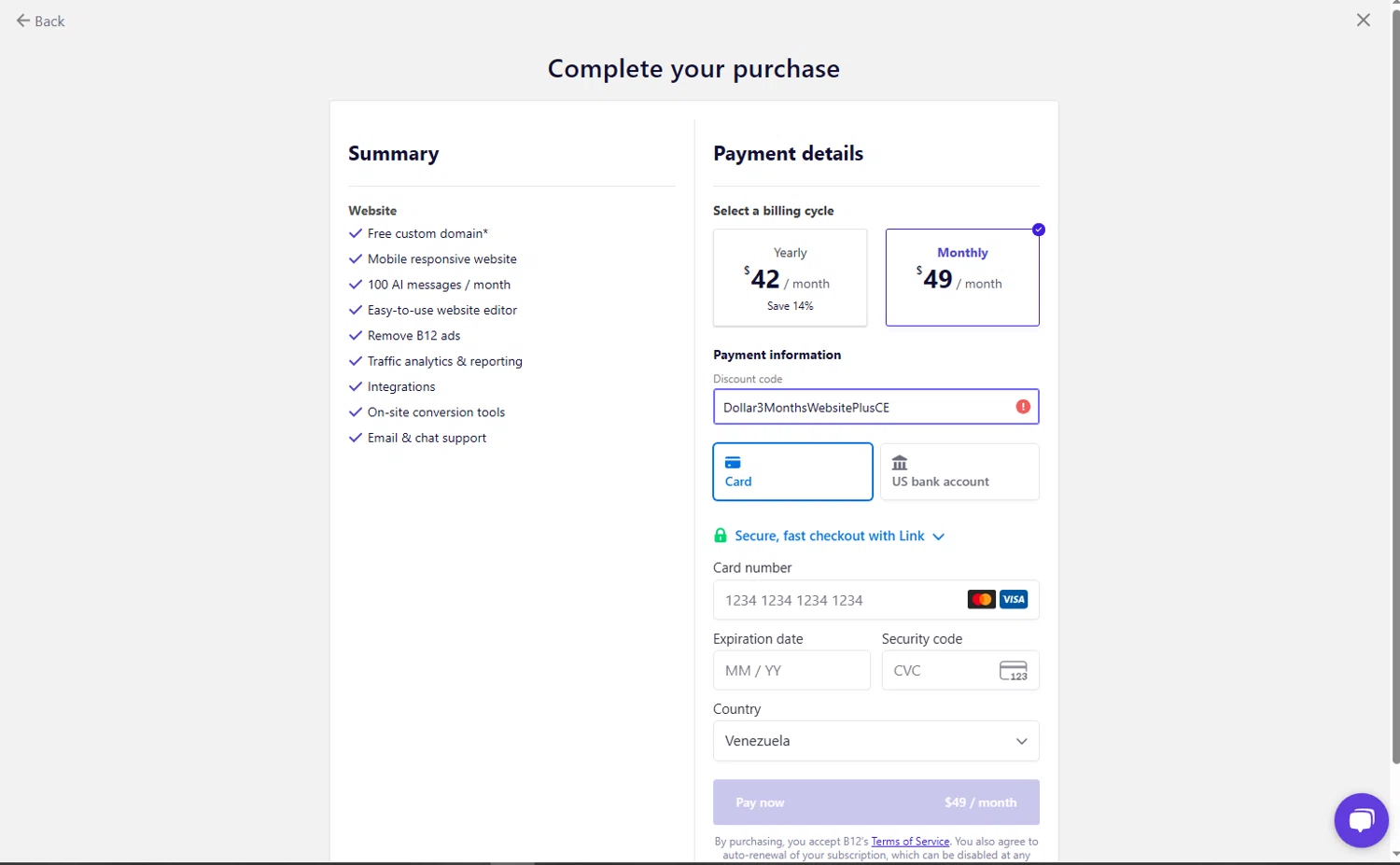 B12 promo code screenshot showing code Dollar3MonthsWebsitePlusCE applied at B12 checkout page. Uploaded by SimplyCodes community member Keilynkeyonshea on Oct 30, 2025