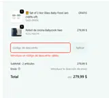 BABY10 coupon verification screenshot