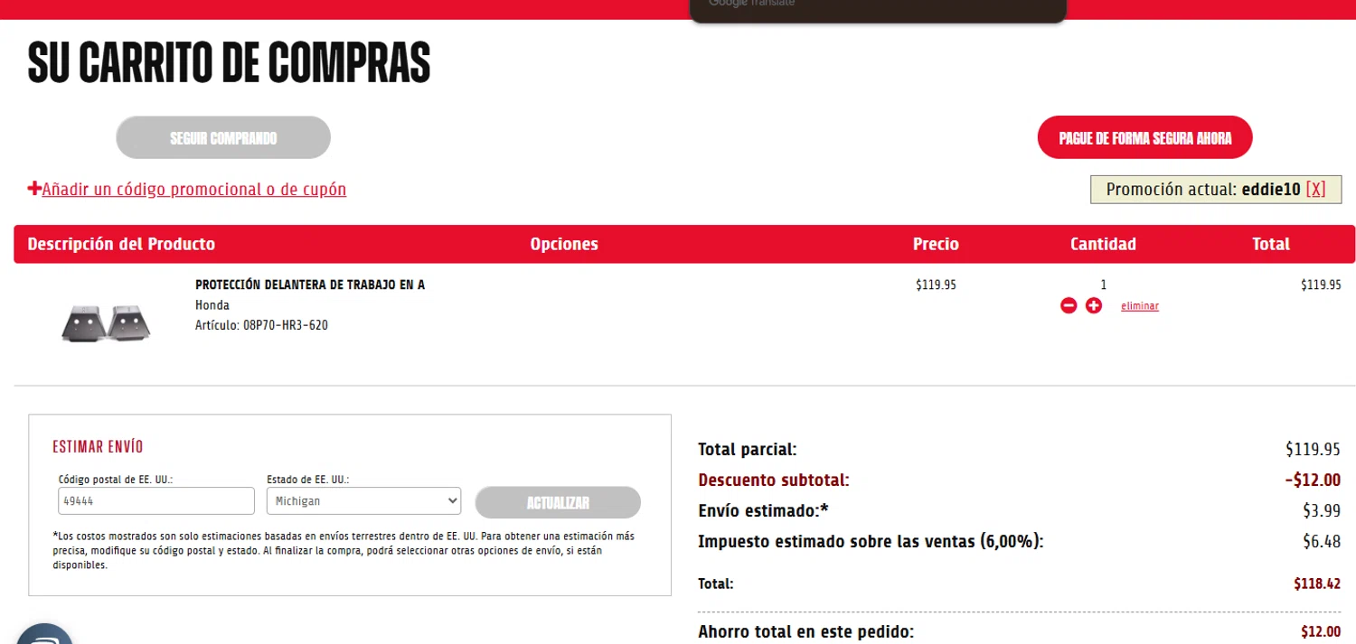 Babbitt's Online promo code screenshot showing code eddie10 applied at Babbitt's Online checkout page. Uploaded by SimplyCodes community member BargainPilot4994 on Jun 10, 2025