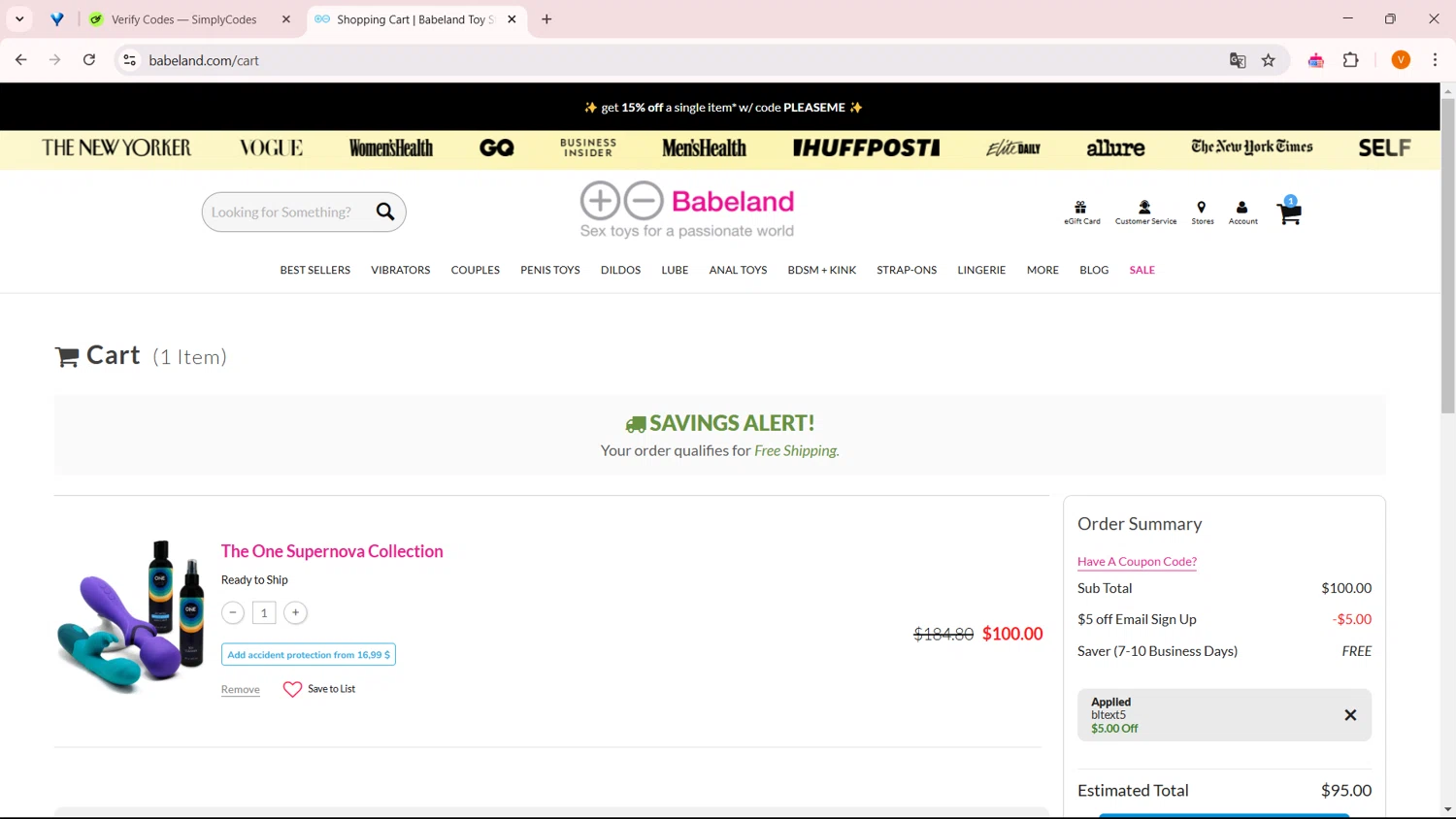 Babeland Coupon Codes (6 Verified) - 10% Off wCode May 2025