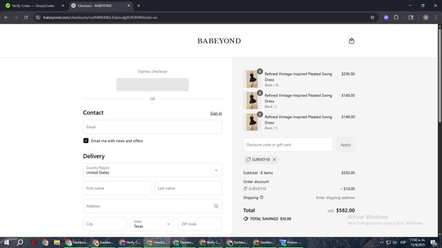 Babeyond checkout page showing Babeyond discount code box | Screenshot taken by SimplyCodes community member on Sep 15, 2025