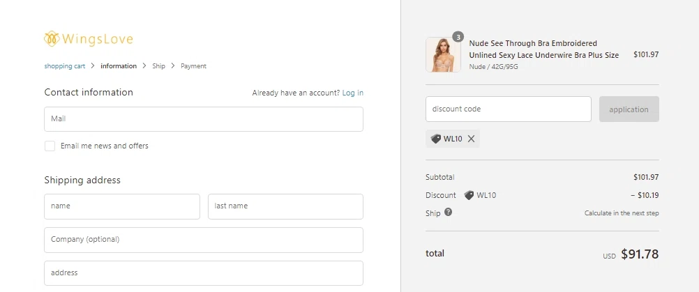 BabyBjörn checkout page showing BabyBjörn promo code box | Screenshot taken by SimplyCodes community member on Mar 26, 2022