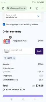 10OFF coupon verification screenshot