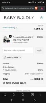 SIMPLYOFFER coupon verification screenshot