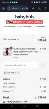 XFLASH15 coupon verification screenshot