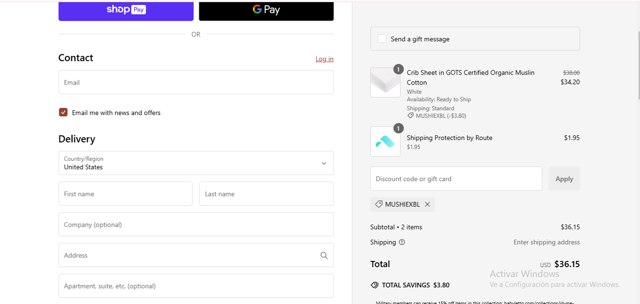 Babyletto checkout page showing Babyletto discount code box | Screenshot taken by SimplyCodes community member on Dec 22, 2024