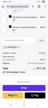 Laurenw20 coupon verification screenshot