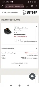Babyshop coupon verification screenshot