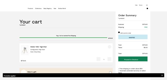Babyzen checkout page showing Babyzen discount code box | Screenshot taken by SimplyCodes community member on Apr 14, 2025