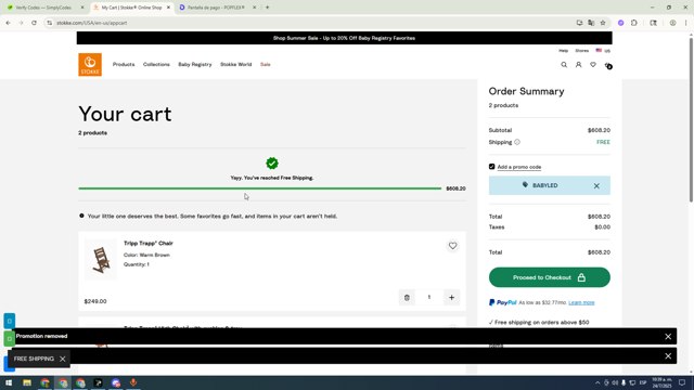 Babyzen checkout page showing Babyzen discount code box | Screenshot taken by SimplyCodes community member on Jul 24, 2025