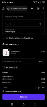 BACHANS10 coupon verification screenshot