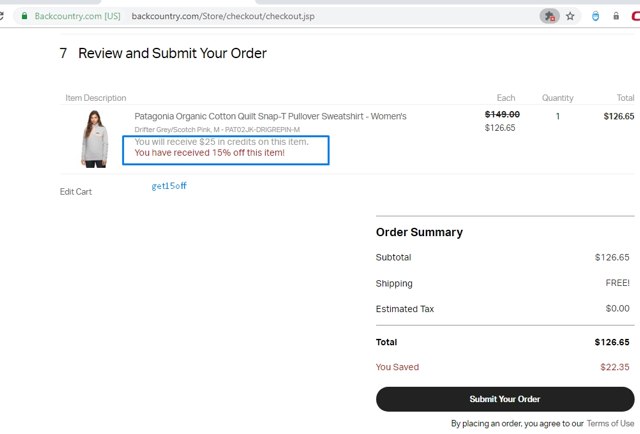 Backcountry checkout page showing Backcountry promo code box | Screenshot taken by SimplyCodes community member on Jun 21, 2020