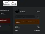 WELCOME! coupon verification screenshot