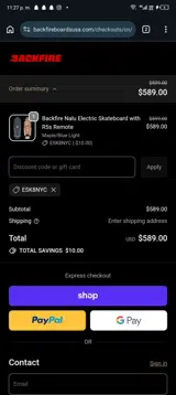 ESK8NYC coupon verification screenshot
