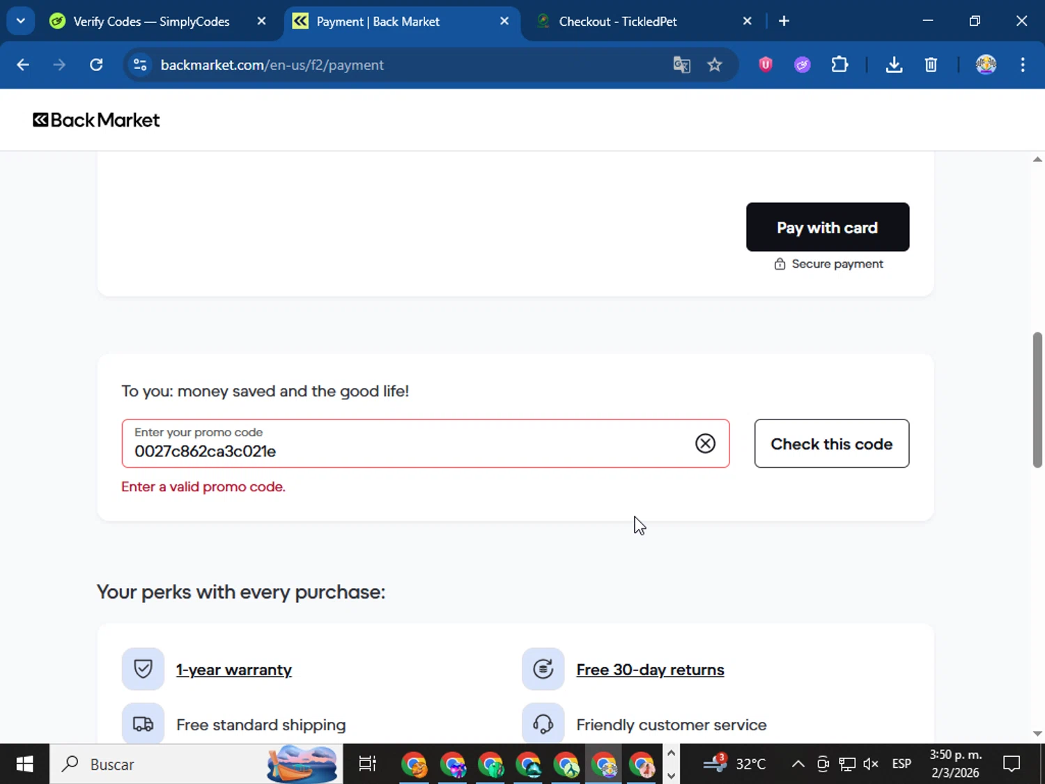 Verification screenshot for $10 Off Storewide (members Only) at Back Market — 3mo ago