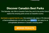 PARKS15 coupon verification screenshot