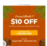 crunch10 coupon verification screenshot