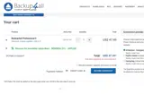 Backup4all coupon verification screenshot