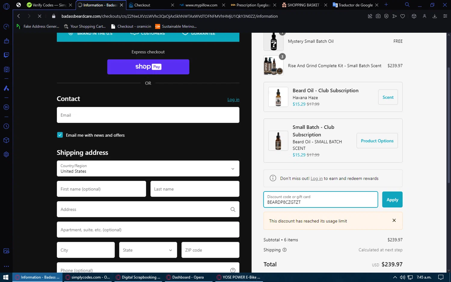 Badass Beard Care coupon code screenshot showing code BEARDP8CZGTZT applied at Badass Beard Care checkout page. Uploaded by SimplyCodes community member Kurokenshi on Jan 15, 2025