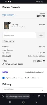 15DISC coupon verification screenshot