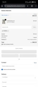 SAVING coupon verification screenshot