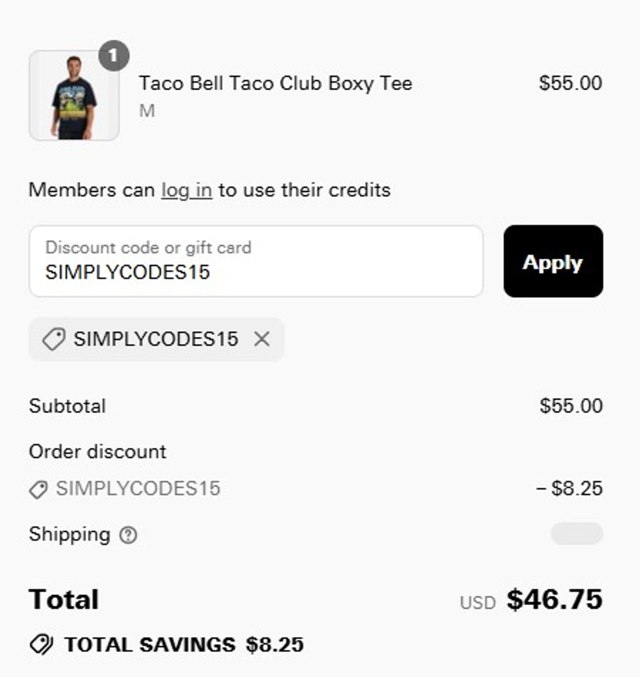 Bad Birdie checkout page showing Bad Birdie discount code box | Screenshot taken by SimplyCodes community member on Jul 14, 2025