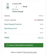 Badger Compounds coupon verification screenshot