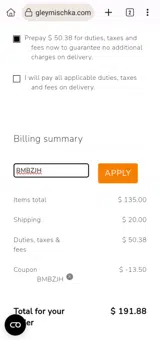BMBZJH coupon verification screenshot