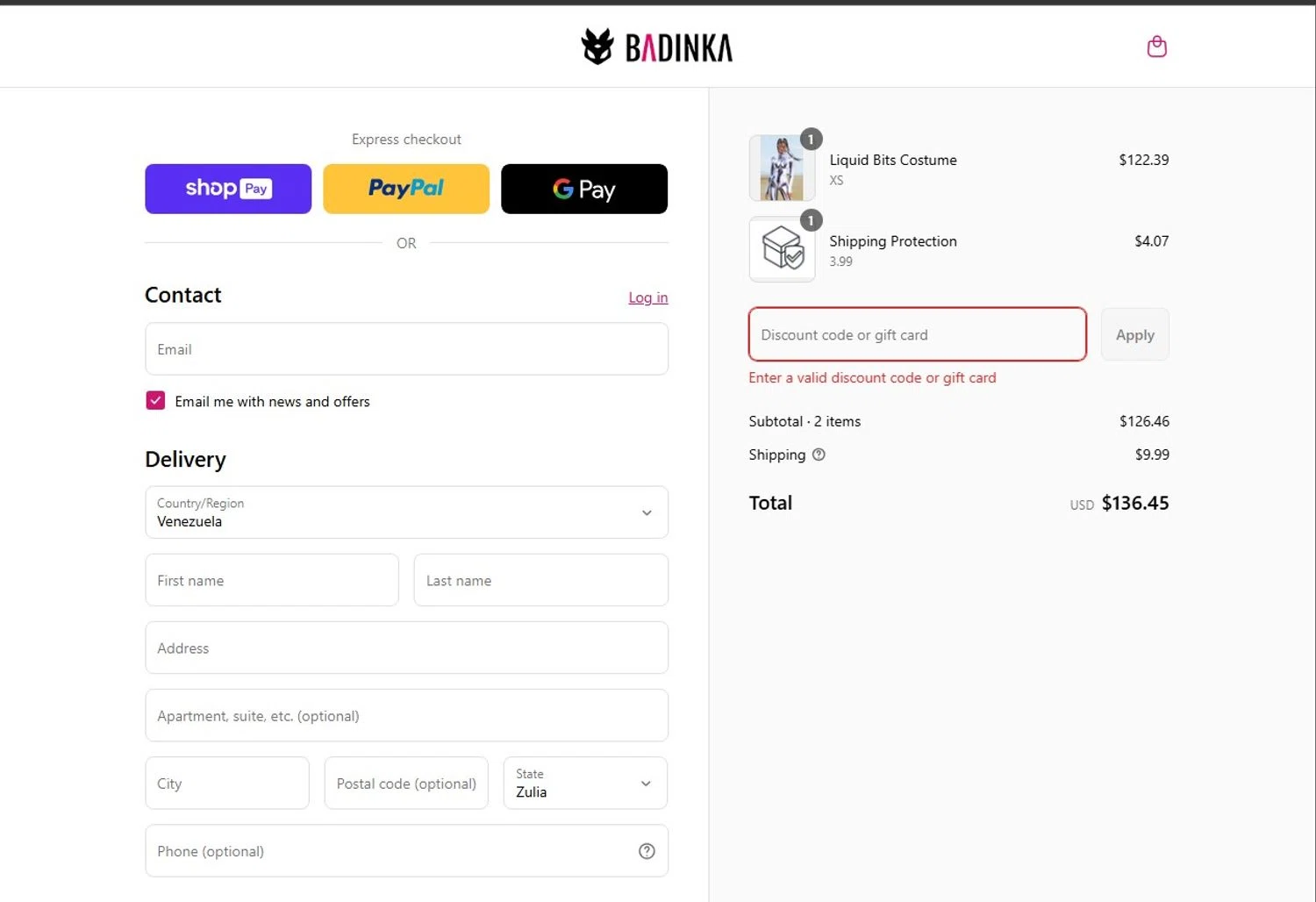 Badinka coupon code screenshot showing code GET20 applied at Badinka checkout page. Uploaded by SimplyCodes community member andrescarreraborges on Aug 23, 2025