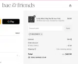 Bae and Friends coupon verification screenshot