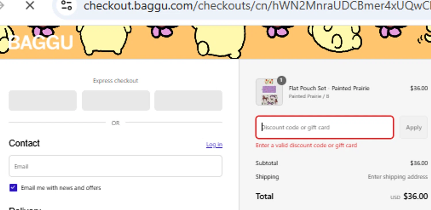 Baggu discount code screenshot showing code TENFORYOU applied at Baggu checkout page. Uploaded by SimplyCodes community member PennyOwl2559 on Aug 29, 2025