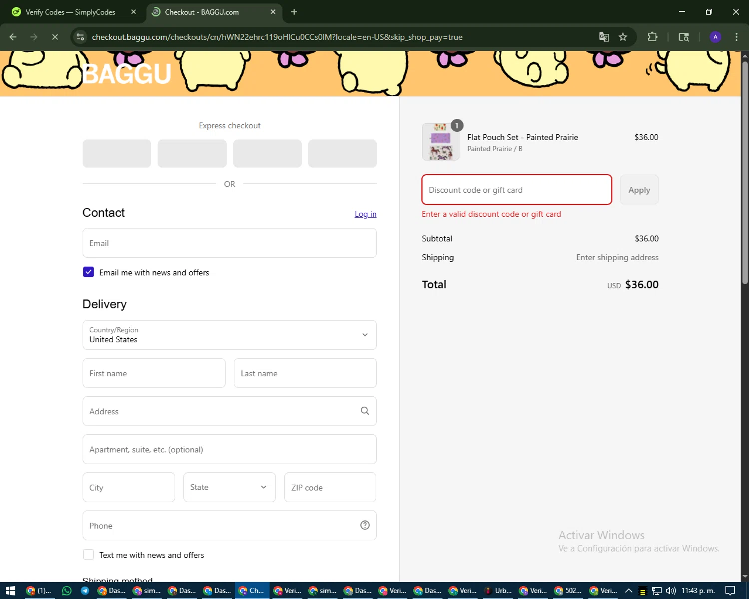 Baggu discount code screenshot showing code BAGGU4MORGAN applied at Baggu checkout page. Uploaded by SimplyCodes community member MagnificentWarden4603 on Aug 21, 2025