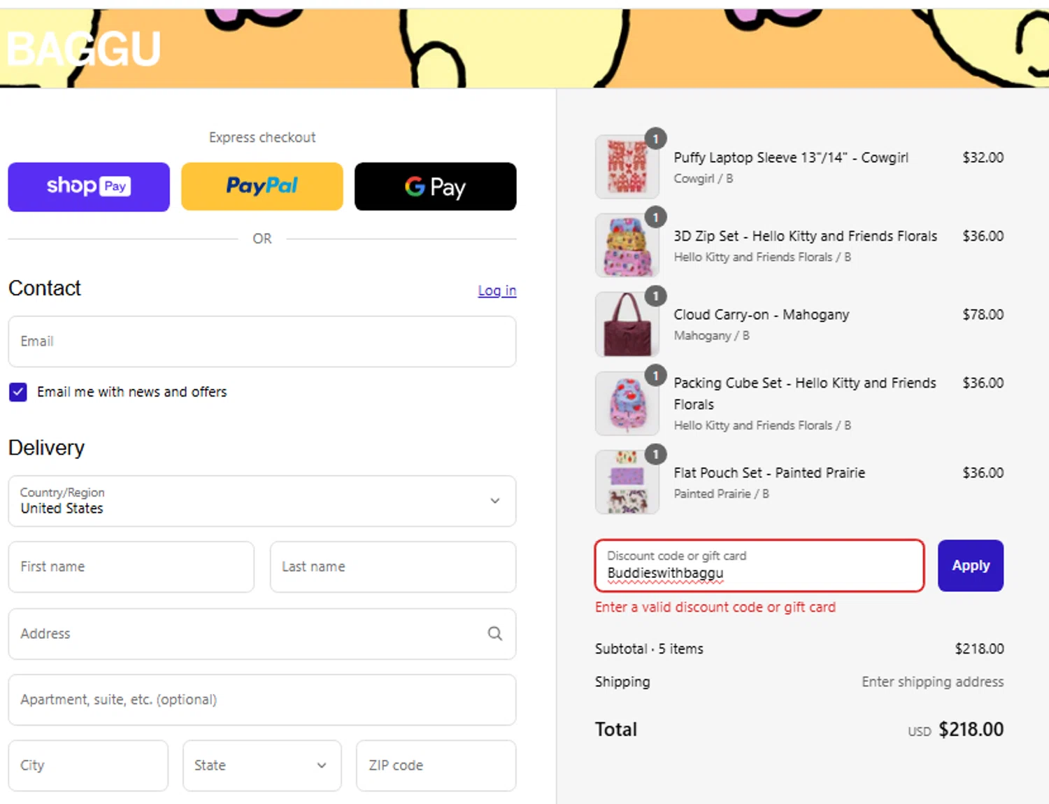 Baggu discount code screenshot showing code Buddieswithbaggu applied at Baggu checkout page. Uploaded by SimplyCodes community member danielgonzalez5 on Aug 15, 2025