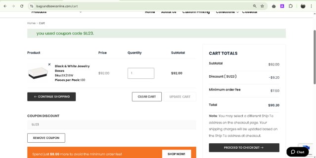 Bags & Bows checkout page showing Bags & Bows coupon code box | Screenshot taken by SimplyCodes community member on Apr 22, 2025
