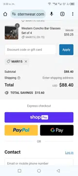 Baha Ranch Western Wear coupon verification screenshot