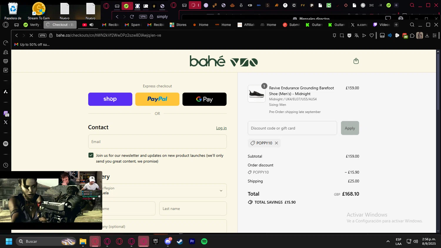 Bahé promo code screenshot showing code POPPY10 applied at Bahé checkout page. Uploaded by SimplyCodes community member kurcovein on Sep 8, 2025
