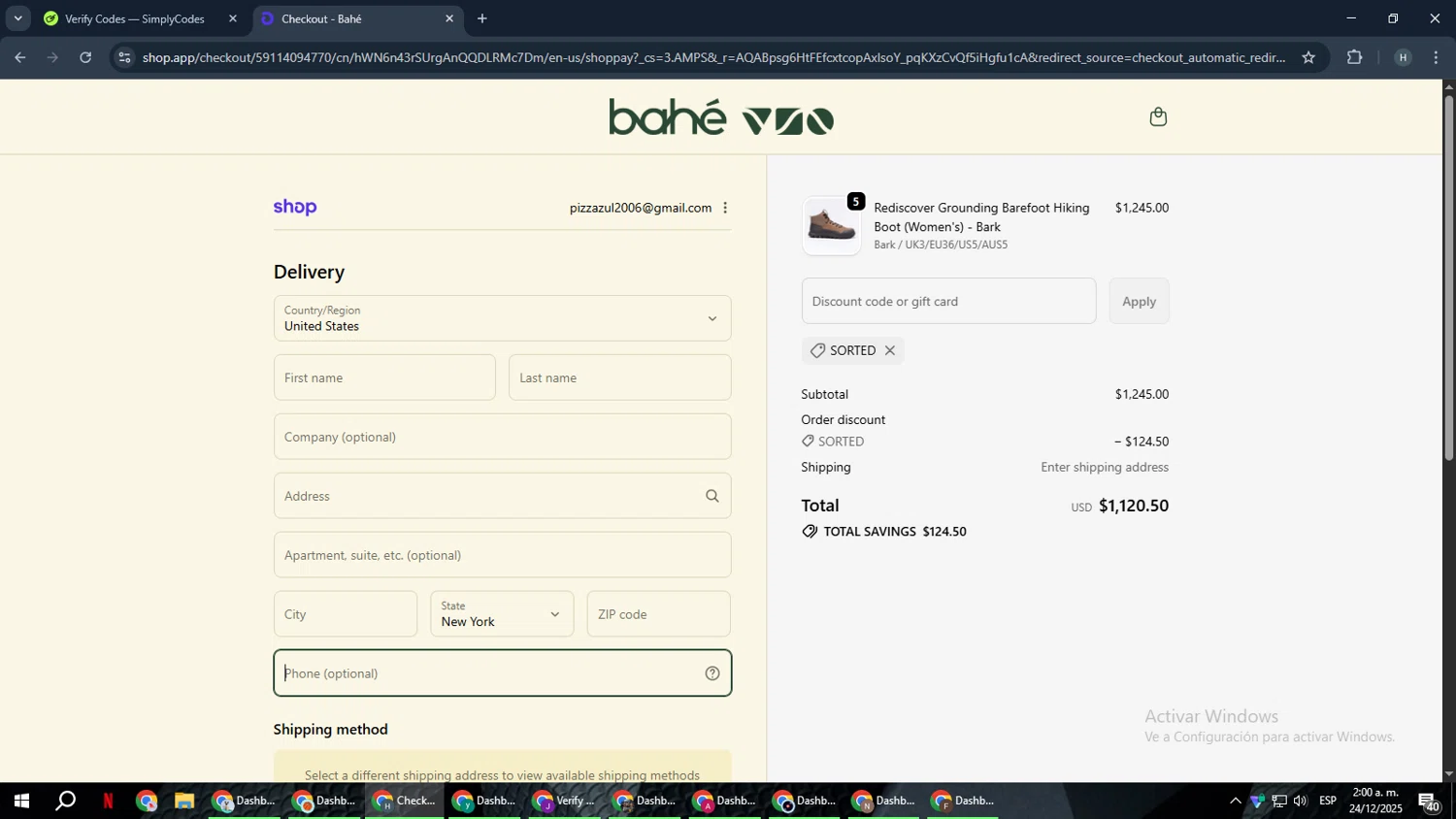Bahé promo code screenshot showing code SORTED applied at Bahé checkout page. Uploaded by SimplyCodes community member YAMAHA on Dec 24, 2025