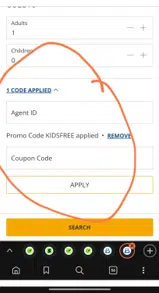KIDSFREE coupon verification screenshot
