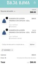 2HOODIES coupon verification screenshot