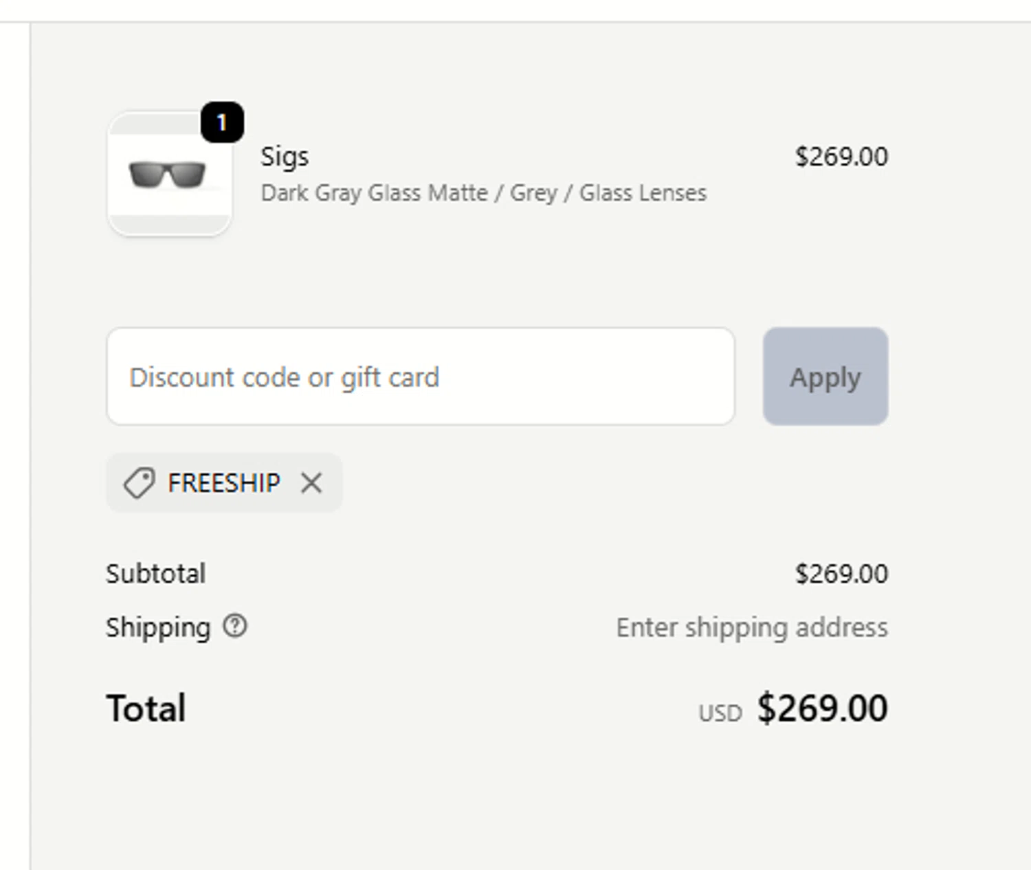 Bajio Sunglasses discount code screenshot showing code FREESHIP applied at Bajio Sunglasses checkout page. Uploaded by SimplyCodes community member a2d2c2d211 on Dec 17, 2025