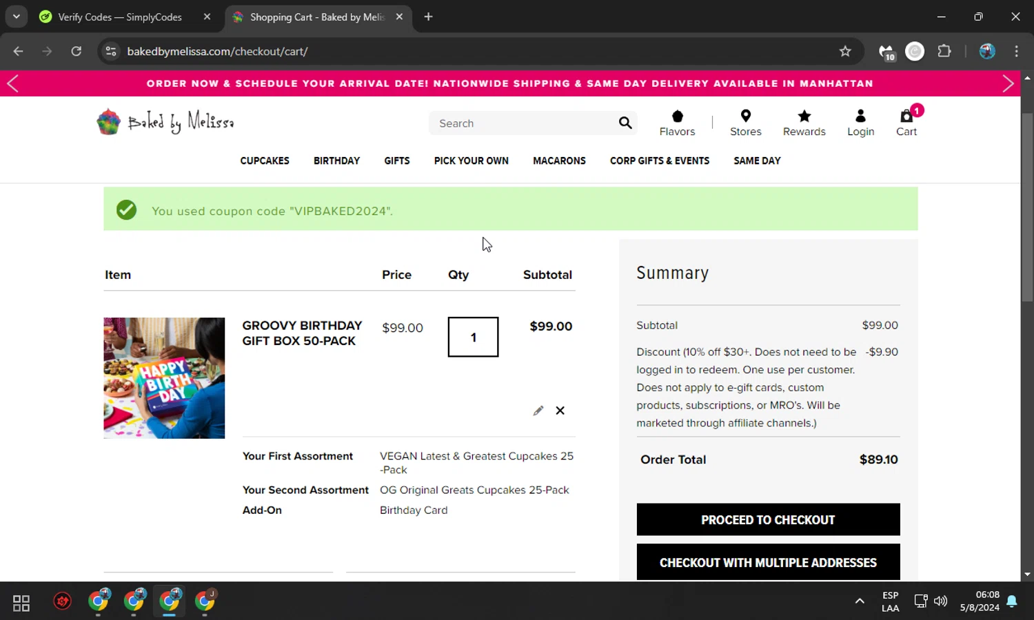 how to use Baked by Melissa coupons