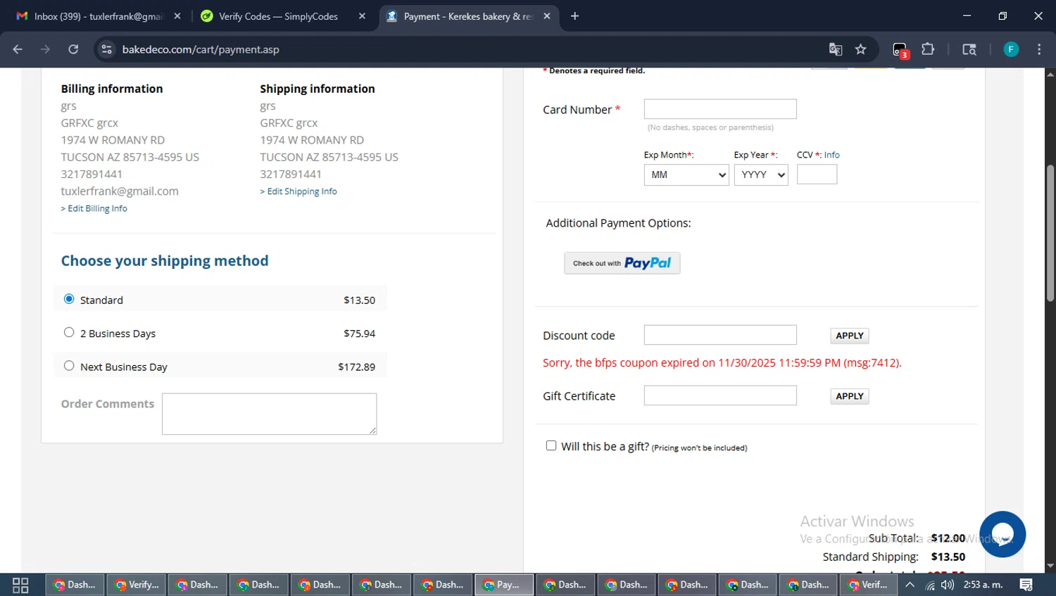 BakeDeco Kerekes promo code screenshot showing code bfps applied at BakeDeco Kerekes checkout page. Uploaded by SimplyCodes community member ShrewdTitan3233 on Dec 22, 2025