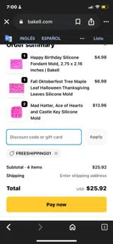 FREESHIPPING01 coupon verification screenshot