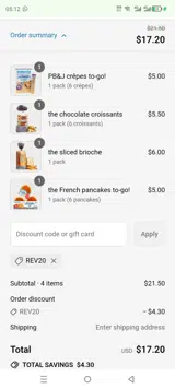 REV20 coupon verification screenshot