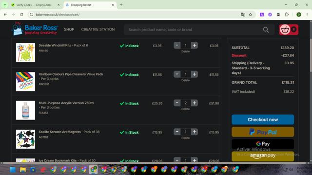 Baker Ross checkout page showing Baker Ross promo code box | Screenshot taken by SimplyCodes community member on Jul 3, 2025