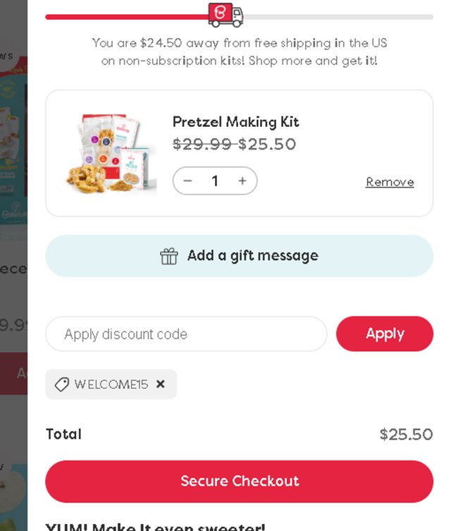 Baketivity checkout page showing Baketivity coupon code box | Screenshot taken by SimplyCodes community member on Aug 23, 2025