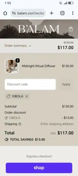 10BOLA coupon verification screenshot