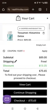 Balanced Health Today coupon verification screenshot