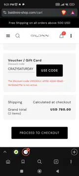 CRAZYSATURDAY coupon verification screenshot