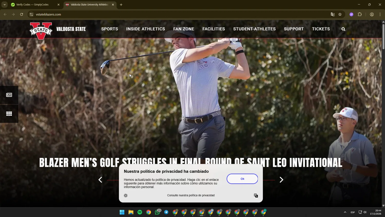 Balearia promo code screenshot showing code CODE20 applied at Balearia checkout page. Uploaded by SimplyCodes community member JennaOrtega on Feb 18, 2026